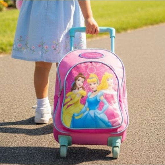 DISNEY PRINCESS ROLLING BACKPACK/LUGGAGE - Picture 1 of 14